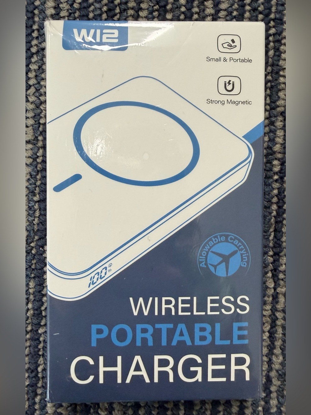 Wireless Portable Charger - White and Blue